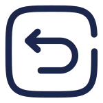 Undo Left Round Square SVG Icon
